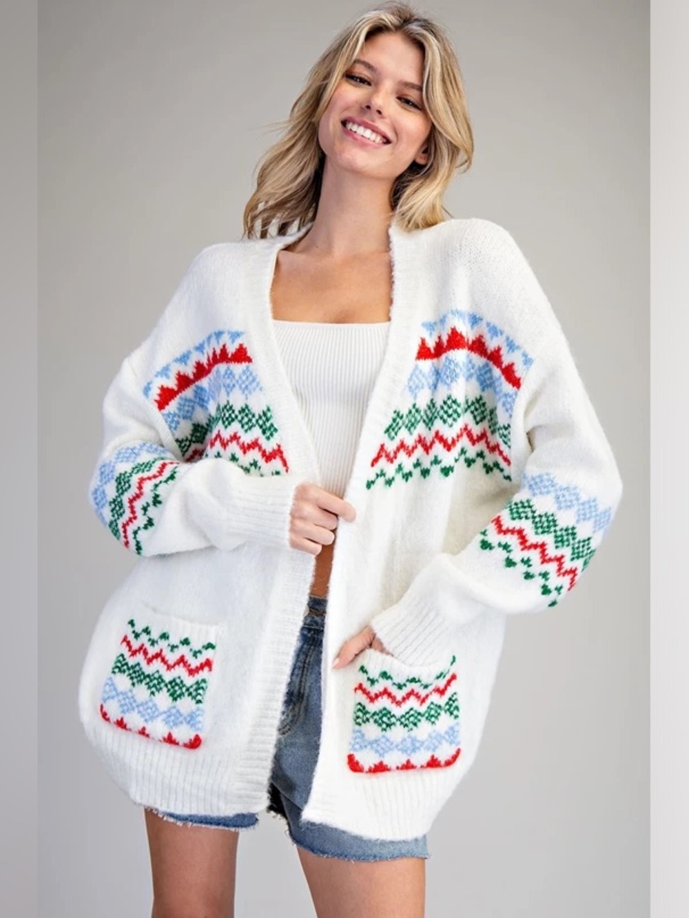 Ee:some Vanilla Frost Christmas Cardigan